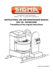 Sigma 160 Instruction, Use And Maintenance Manual