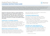 Richmar HydraTherm Deluxe Instruction Manual