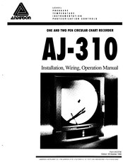 Anderson AJ-310 Installation, Wiring, Operation Manual
