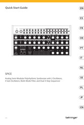 Behringer SPICE Quick Start Manual