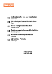 Franke FME 407 XS Instructions For Use And Installation
