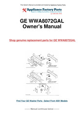 GE WWA8072 Use And Care Manual