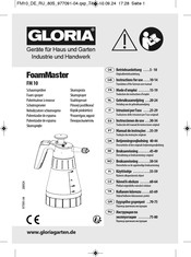 Gloria FoamMaster FM10 flex Instructions For Use Manual