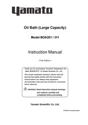 Yamato BOA311 Instruction Manual