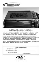 aci DURACAP Installation Instructions Manual