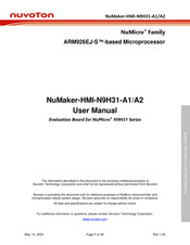 Nuvoton NuMaker-HMI-N9H31-A1 User Manual