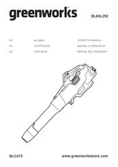 GreenWorks BL60L252 Operator's Manual