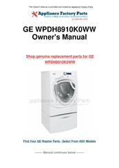 GE WPDH8910K0WW Owner's Manual & Installation Instructions