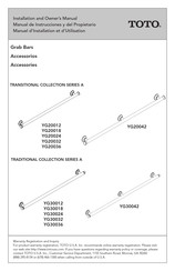 Toto YG30018 Installation And Owner's Manual