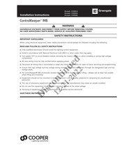 Cooper Lighting Solutions Greengate ControlKeeper CKMB18 Installation Instructions Manual
