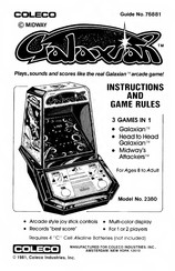 Midway Coleco Galaxian 2380 Operating Instructions And Game Rules