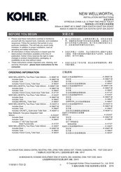 Kohler New Wellworth K-4065T-C Installation Instructions Manual