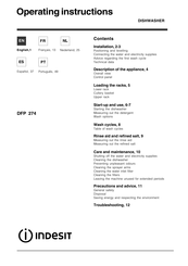 Indesit DFP 274 Operating Instructions Manual