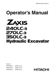 Hitachi ZAXIS 240LC-3 Operator's Manual