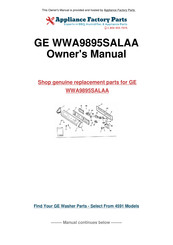 GE WWA9895SALAA Use And Care Manual