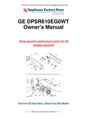GE Profile DPSR610EG0WT Owner's Manual