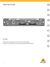 Behringer X-LIVE Quick Start Manual