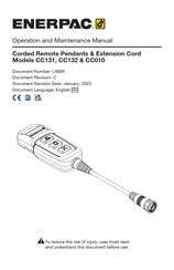 Enerpac CC010 Operation And Maintenance Manual
