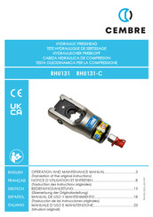 Cembre RHU131 Operation And Maintenance Manual