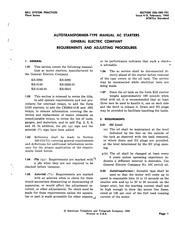Bell System KS-5140 Adjusting Instructions