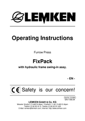 LEMKEN FixPack K 250 Operating Instructions Manual