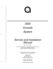 Auditronics 2500T Series Service And Installation Manual