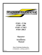Power Tech Generators PTRV-20KT Operator's & Installation Manual