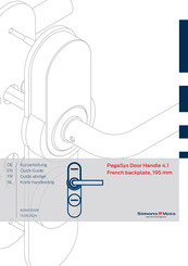 Simons Voss Technologies PegaSys Door Handle 4.1 Quick Start Manual