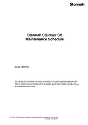 Stannah Stairiser SX Maintenance Schedules