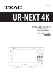 Teac UR-NEXT4KS Instructions For Use Manual