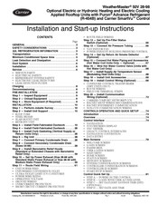 Carrier WeatherMaster 50V 34 Installation And Start-Up Instructions Manual