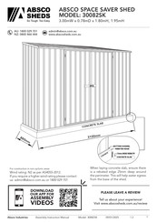 Absco Sheds 30082SK Assembly & Instruction Manual