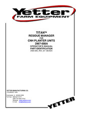 Yetter TITAN 2967-008A Operators Manual And Parts Identification