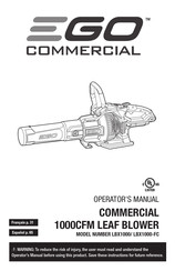 EGO LBX1000-FC Operator's Manual