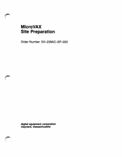 Digital Equipment VAXserver 3600 Site Preparation