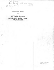Hitachi S-2500 Instruction Manual