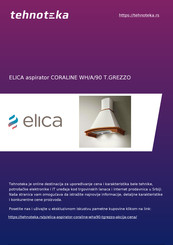 ELICA CORALINE WH/A/90 T.GREZZO Instruction On Mounting And Use Manual
