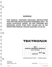 Tektronix 401 Series Instruction Manual