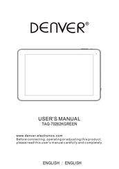 Denver TAQ-70262KGREEN User Manual