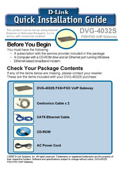 D-Link DVG-4032S Quick Installation Manual