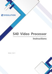 SYSOLUTION S40 Instructions Manual