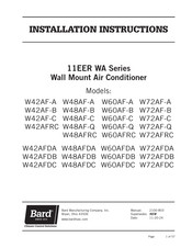 Bard W48AFDB Installation Instructions Manual