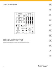 Behringer 305 EQ/MIXER/OUTPUT Quick Start Manual