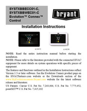 Carrier bryant Evolution Connex Control SYSTXBBECC01-C Installation Instructions Manual