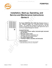 Carrier PAYNE PG8J Installation, Start-Up, Operating, Service And Maintenance Instructions