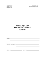 Broderson IC-40-2C Operation And Maintenance Manual