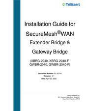 Trilliant SecureMesh XBRG-2040 Installation Manual