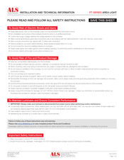 ALS PT Series Installation And Technical Information