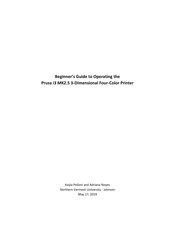 Original Prusa i3 MK2.5 Beginner's Manual