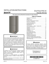 Blueridge BAH7P Series Installation Instructions Manual